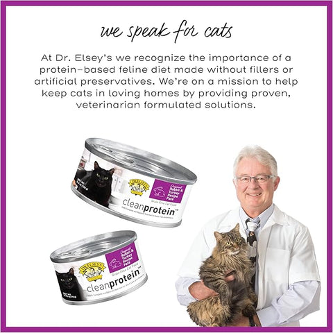 Dr. Elsey's cleanprotein Original Rabbit & Turkey Recipe Wet Cat Food, 5.3oz Cans (Pack of 24)