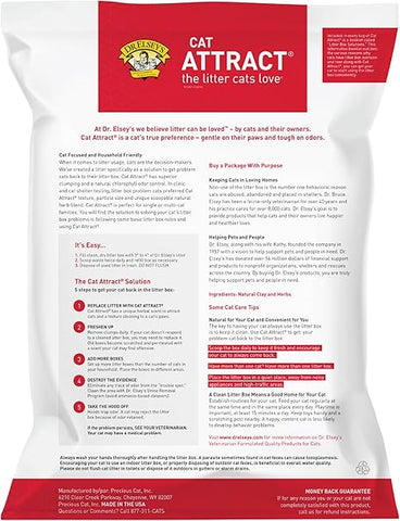 Dr. Elsey's Premium Clumping Cat Litter - Cat Attract - 99% Dust-Free, Low Tracking, Hard Clumping, Superior Odor Control, Natural Herbal Attractant, Unscented & Natural Ingredients, 40 lb